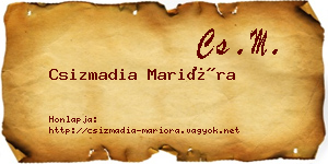 Csizmadia Marióra névjegykártya